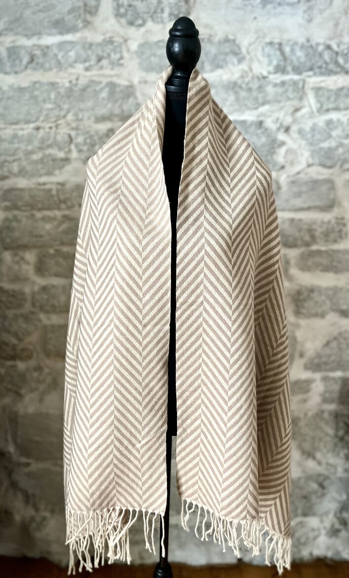 Beige Chevron Shawl
