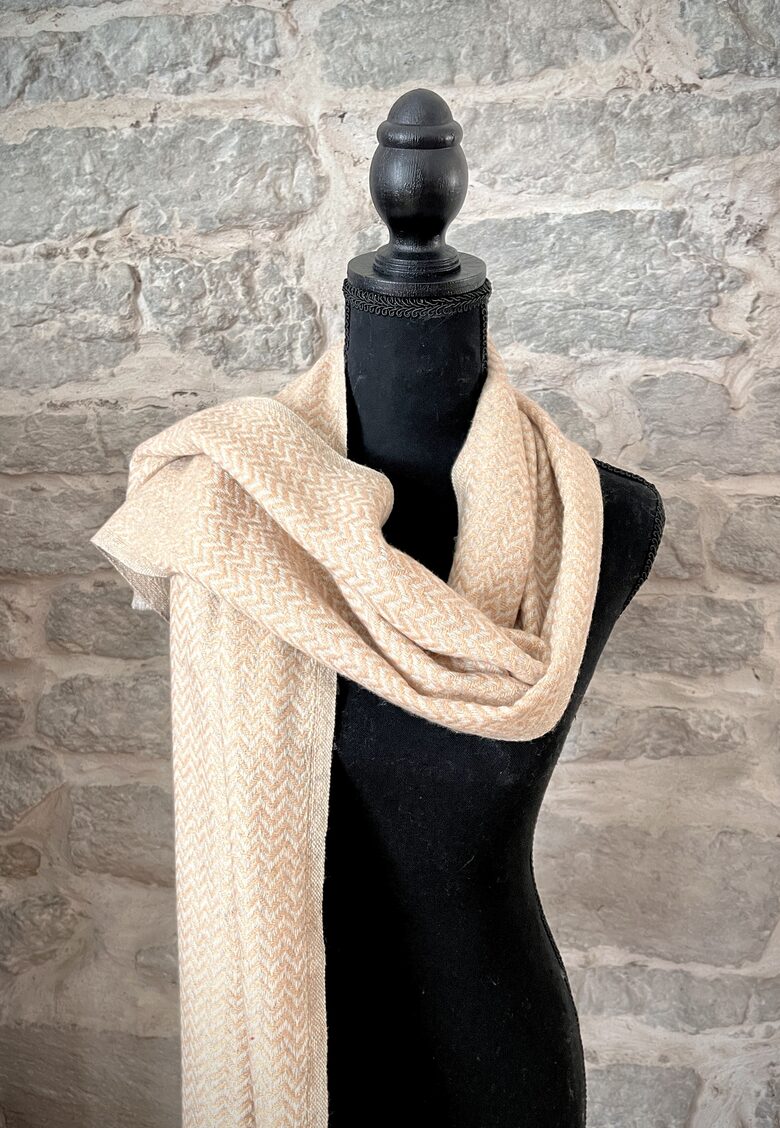 Beige Baby Camel Wool Scarf