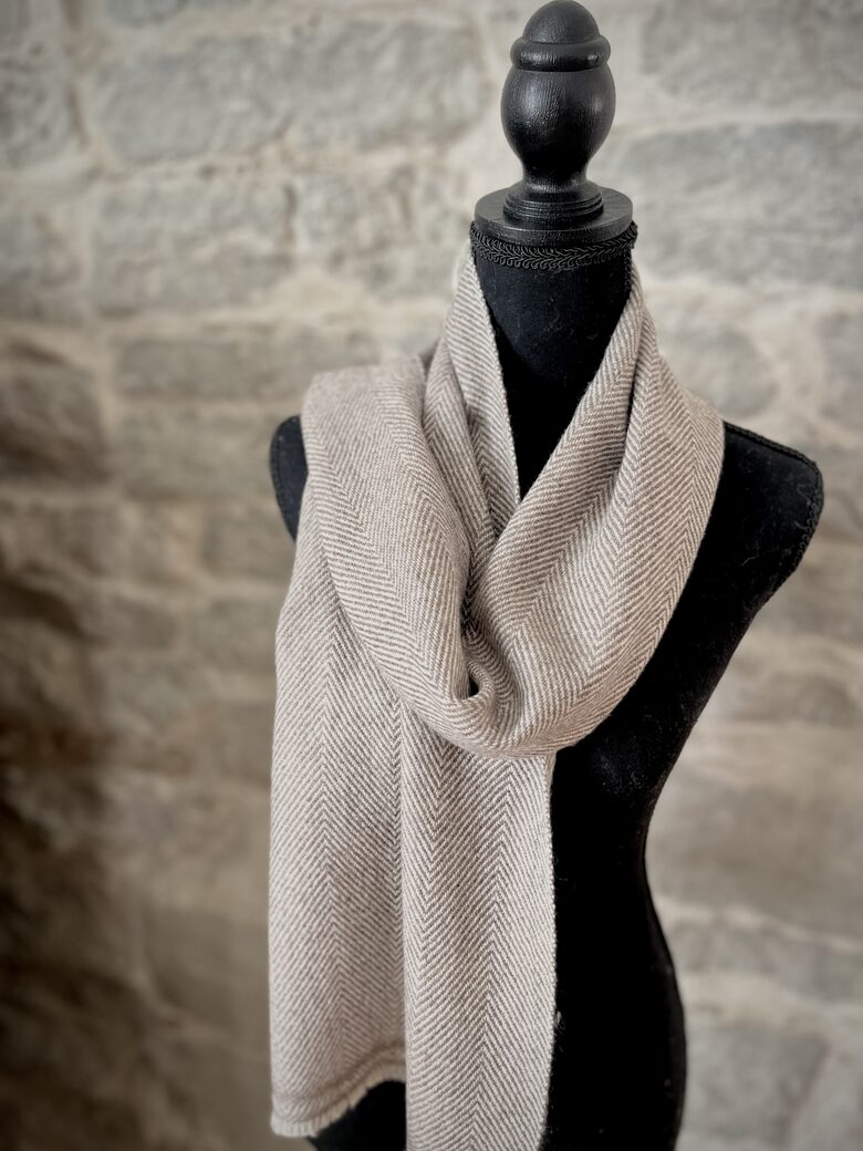 Ivory brown Baby Camel Wool Scarf