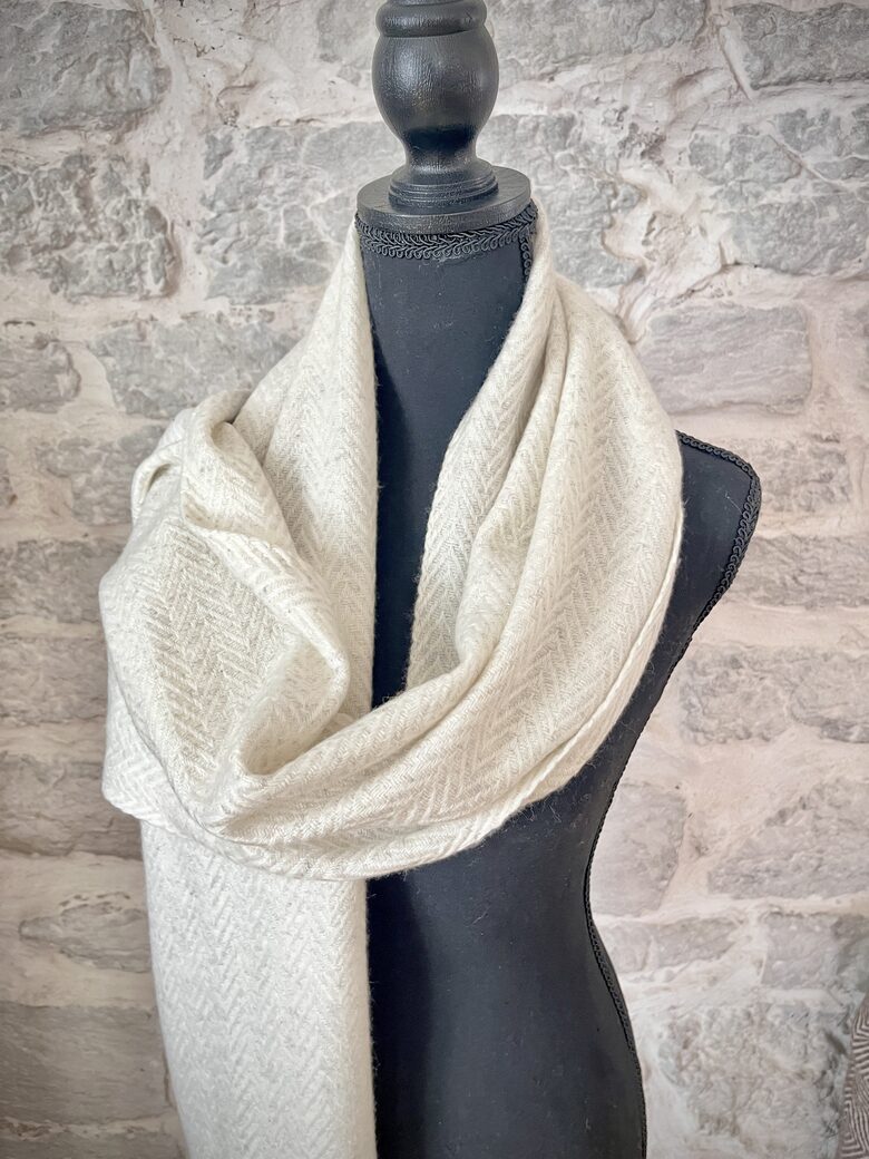 White Baby Camel Wool Scarf