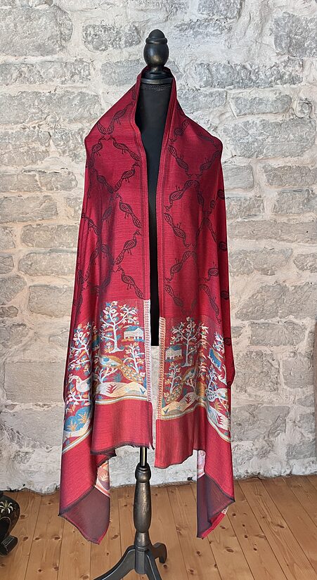 Red Peacock Shawl