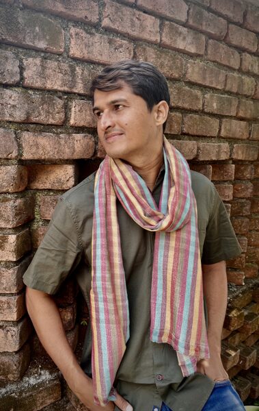 Stripe cashmere scarf